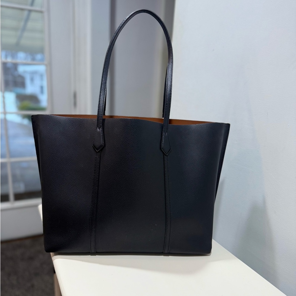 Tory Burch Perry EUC Triple Compartment Leather Large Shoulder Tote BLACK - Picture 9 of 16
